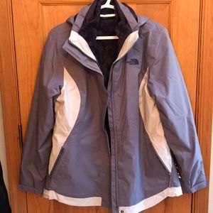 North Face Winter Coat Purple Furry Liner 2 in 1